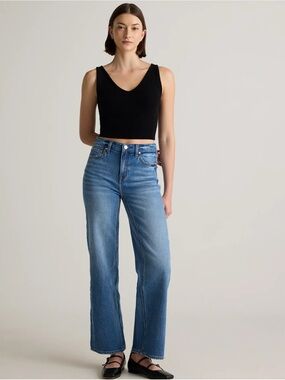Organic High-Rise Straight Leg Women’s Jeans in Light Blue